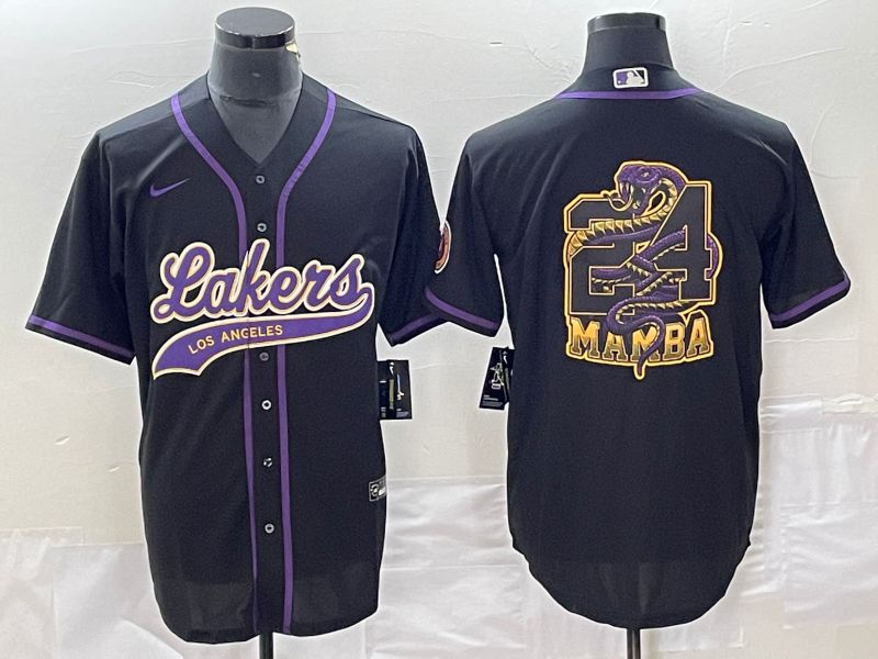 Men Los Angeles Lakers Blank Black 2023 Nike Co Branding Game NBA Jersey->customized nfl jersey->Custom Jersey